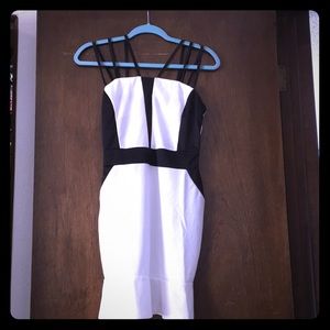Black and white strappy dress